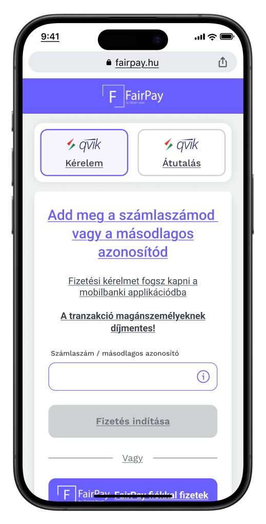 Qvik mobil felület